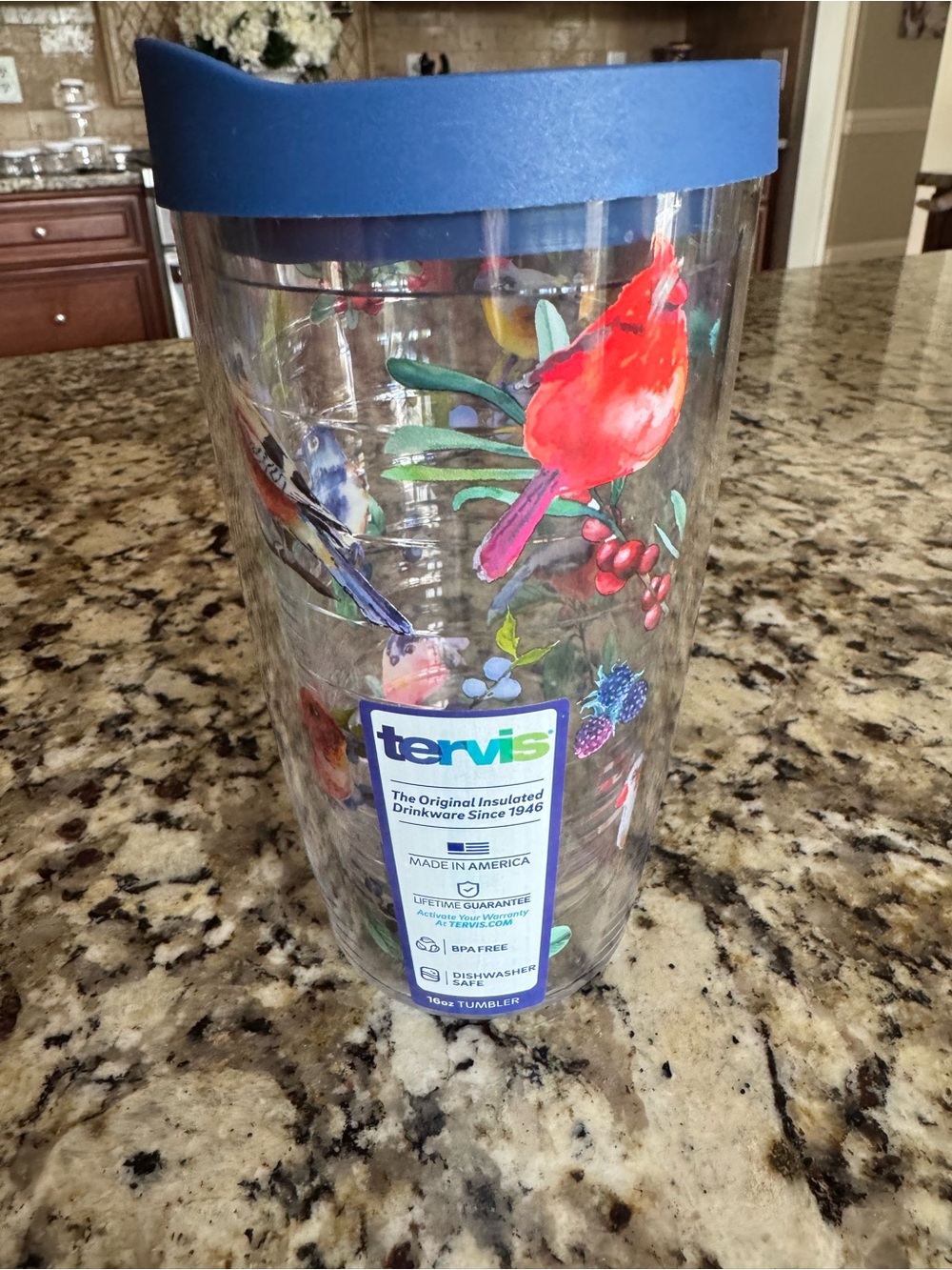 tervis Clear Tumbler with Colorful Birds